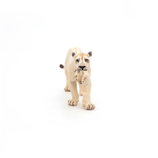 WHITE LIONESS WITH CUB [FIGURINE]