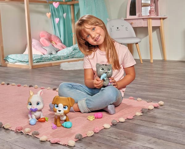 Simba KITTEN WITH DRINKING AND PEEING FUNCTIONS 15cm + ‘Nappy Gang’ ACCESSORIES