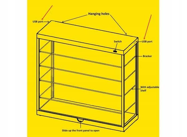5-tier LED display cabinet for 1:43 and 1:64 scale models, WHITE, WITHOUT MIRROR, Triple9