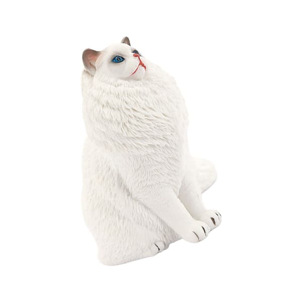 WHITE PLASTIC CAT DESK ORNAMENT