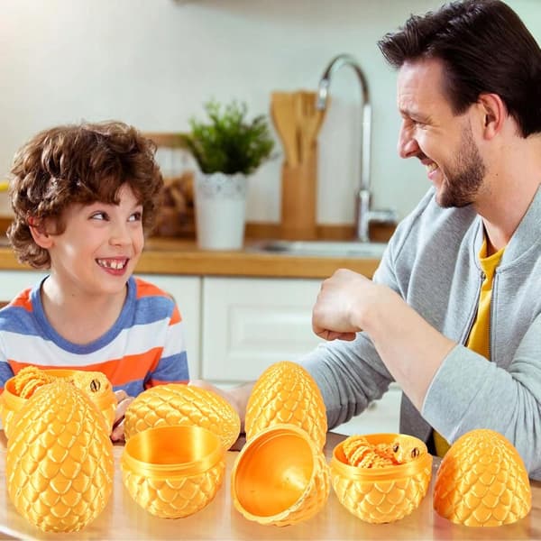 3D SNAKE IN AN EASTER EGG, PRINTED, 30 CM, MOVABLE, GOLD