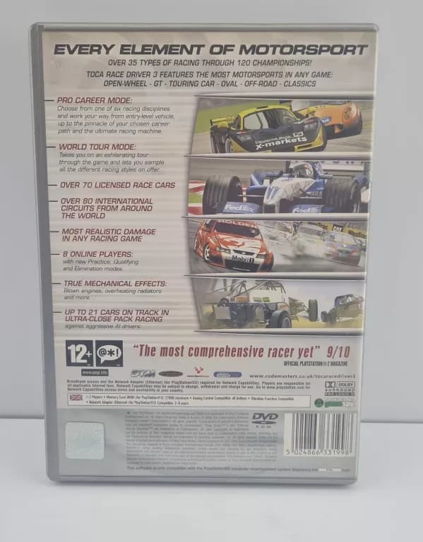 TOCA RACE DRIVER 3 PLATINUM PS2 GAME