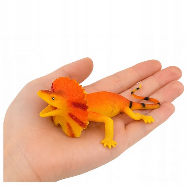 Rubber Collared Lizard Figurine – Stretchable and Realistic, 19 cm