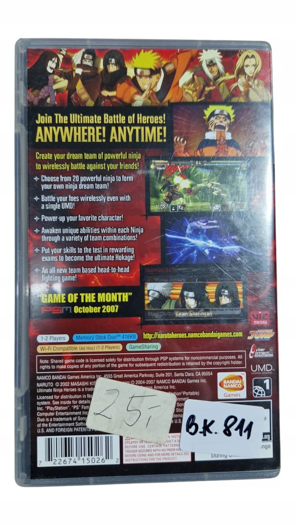 PSP game NARUTO: Ultimate Ninja Heroes || English language version