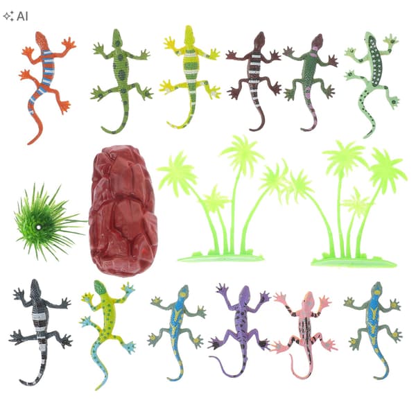 12-PIECE REALISTIC MINI LIZARD SET, COOL REPTILE MODELS