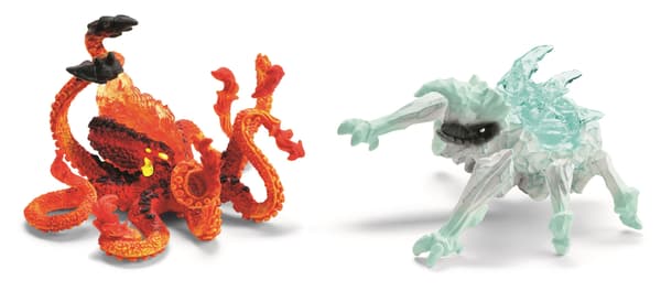 SCHLEICH 2016 70826 Ice Beetle vs Fire Kraken figurines