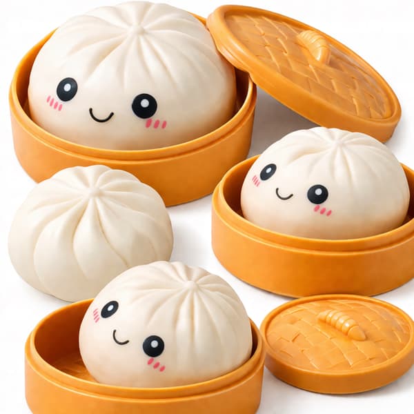 SQUISHY DUMPLING STRESS BALL – 2-piece set: DUMPLING TOY SET