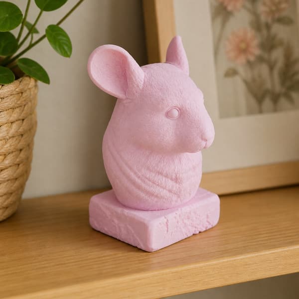 CHINCHILLA BUST FIGURINE ON A BASE – DECORATIVE, MULTICOLOURED