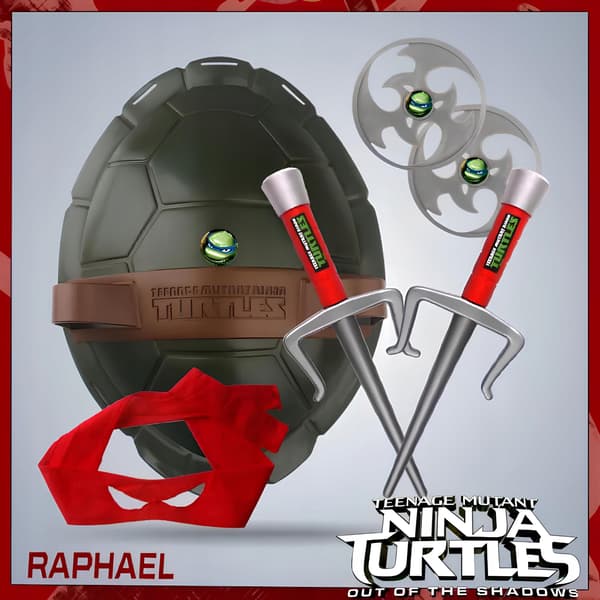 Raphael Ninja Turtles interactive set: trident, bandage, shuriken, shell