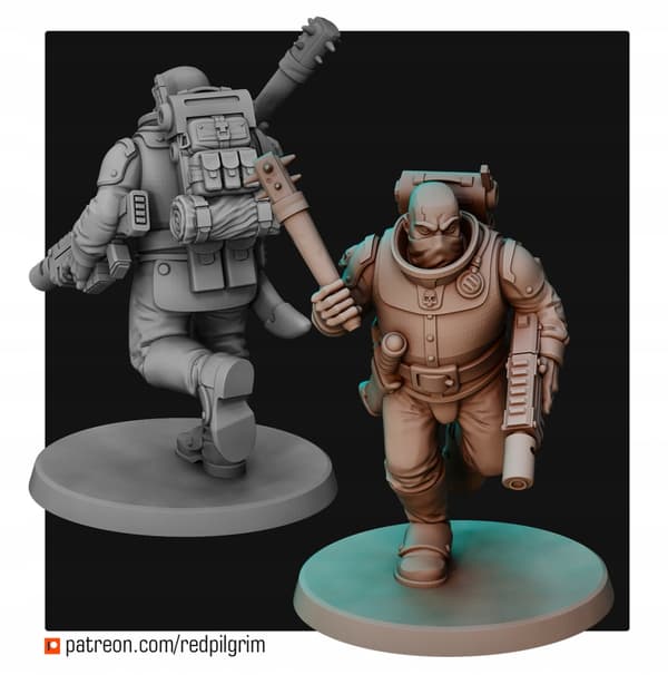 Advance Team x5 Red Pilgrim Miniatures 28 mm