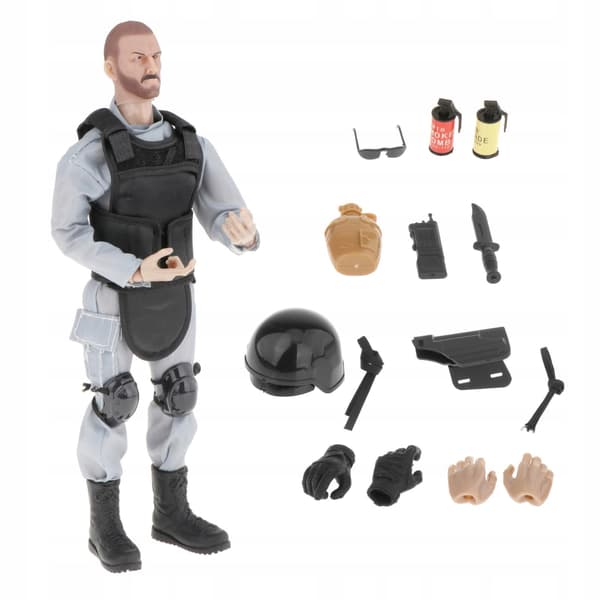 12 Action Figures Play Set, 1:6 Scale Model Soldiers Action Figure, Grey