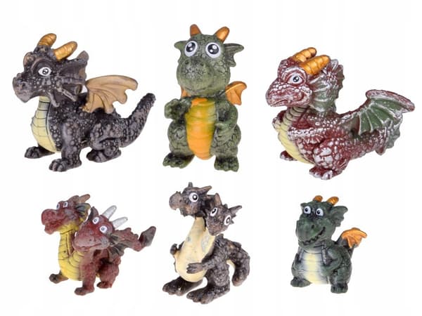 Fairy-tale Dragons Figurine Set, 6 pieces. Magical Creatures ZA5883