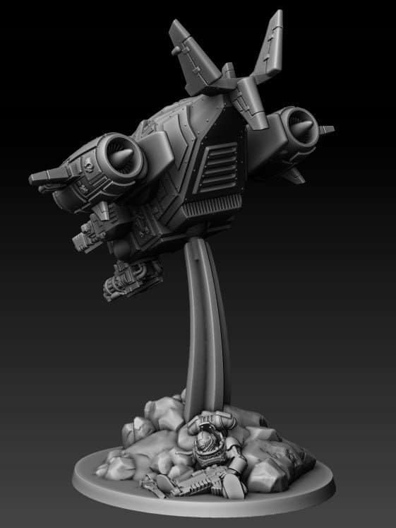 Silver Wardens’ Death Claw Gunship – a proxy model for board games/D&D/GURPS