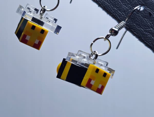LEGO 21241 21165 Minecraft Bee Earrings minebee01 DIY