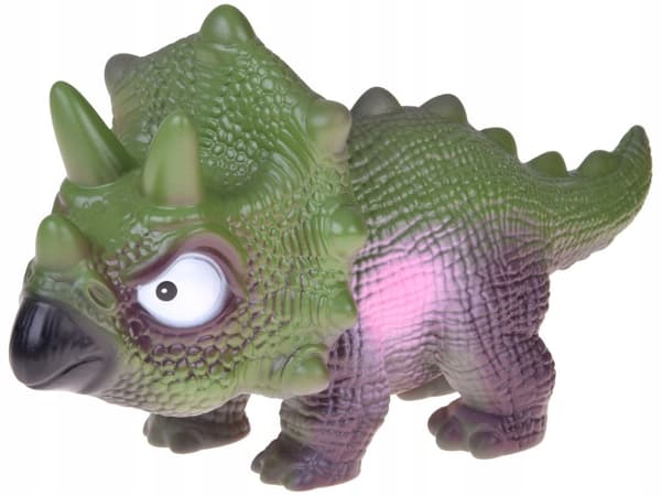 Interactive rubber Triceratops dinosaur figurine with sound – it ROARS