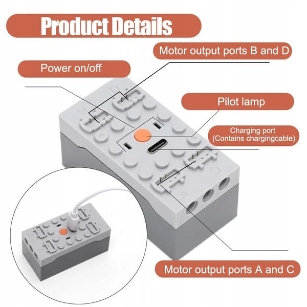 POWER FUNCTIONS MOTOR SET WITH REMOTE CONTROL FOR 4 MOTORS