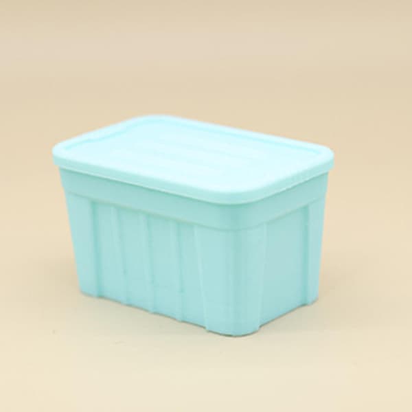 Doll Miniature Mini Organiser Box Stackable Storage Container Model Green