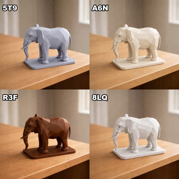 LOW-POLY GEOMETRIC ELEPHANT FIGURINE FOR DECORATION – MANY COLOURS