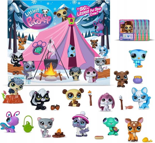 Basic Fun! Littlest Pet Shop Cozy Campfire Camping Set with 12 Figures
