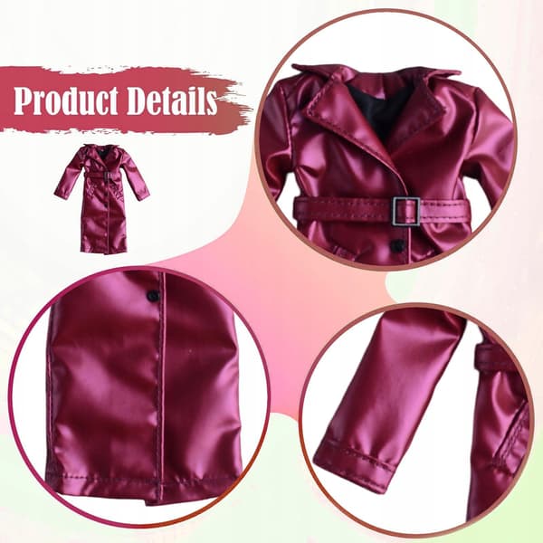 Miniature coat Action figure Trench coat with long sleeves Open front, violet