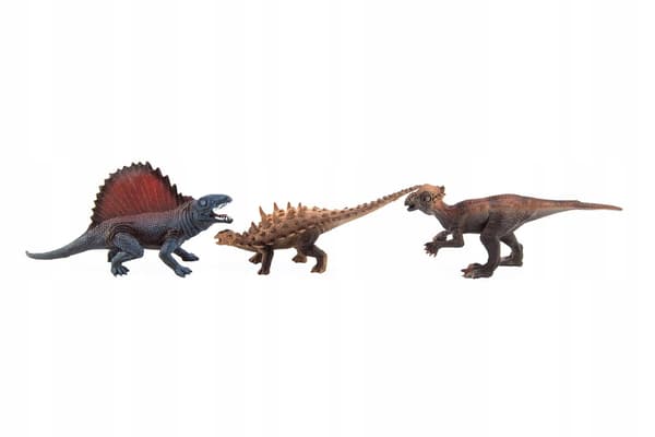 Plastic dinosaurs, 14–19 cm, 6 pieces in a bag