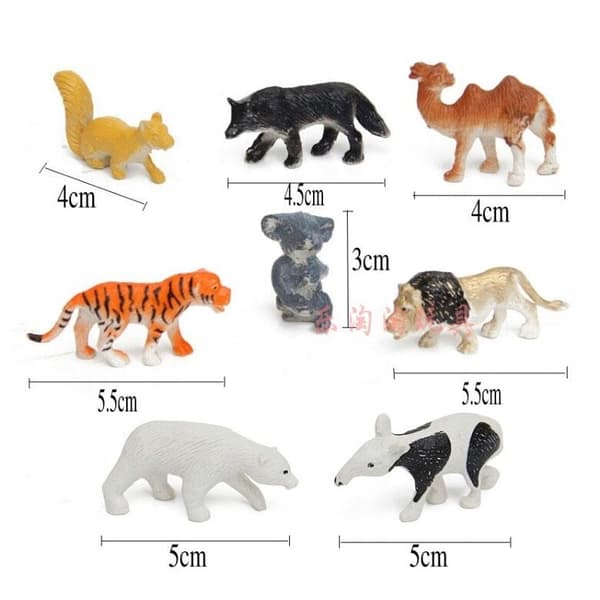 68-piece Plastic Zoo Animals Fence Tree Model Toy Figures
