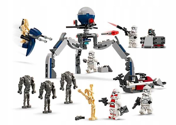 LEGO Star Wars 75372 Battle Set featuring a Clone Trooper and a Battle Droid