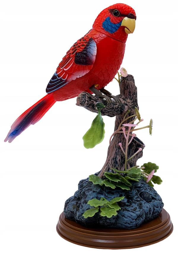 A chirping, moving little bird. An interactive bird. A budgie. With sound