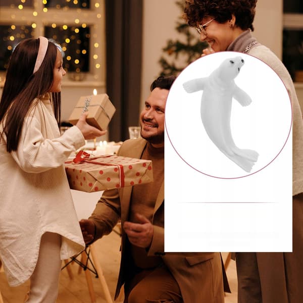 WHITE PLASTIC SEAL FIGURINE FOR DECORATION