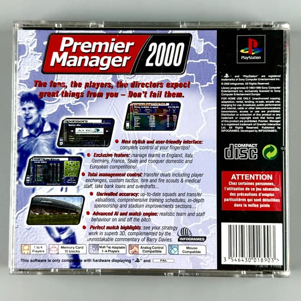 Premier Manager 2000 | PS1 | PSX | PLAYSTATION | 3xA SET