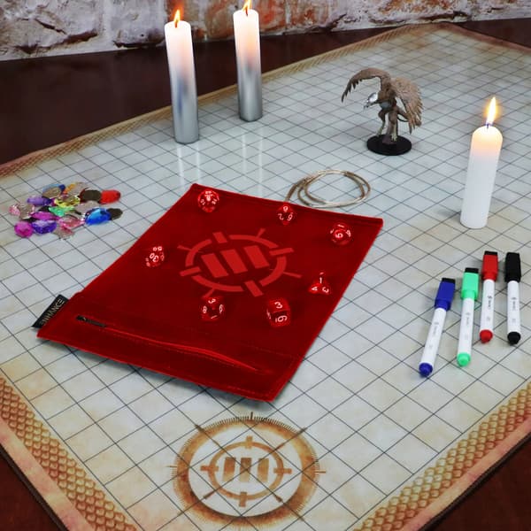 Enhance - Tabletop Roll on a Scroll Bag (case + set of dice) - Red