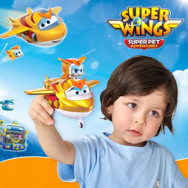 Super Wings EU770441 Golden Boy & Pet Transformable Figure