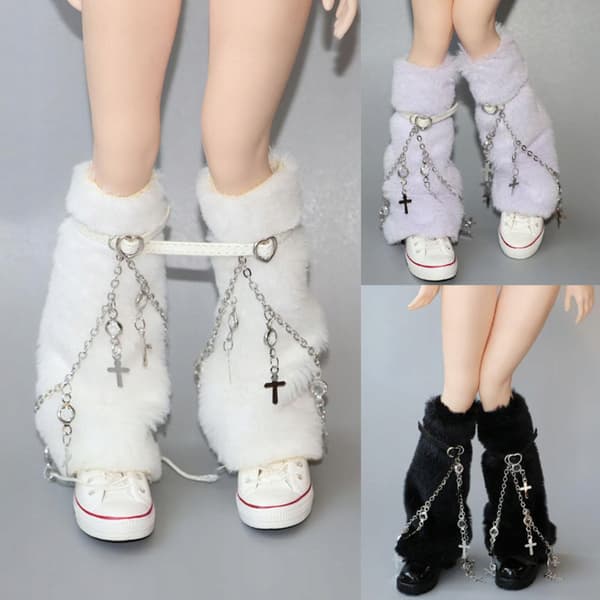 1/6 scale boot cuffs, short leg warmers, Boot Topper socks, black ankle
