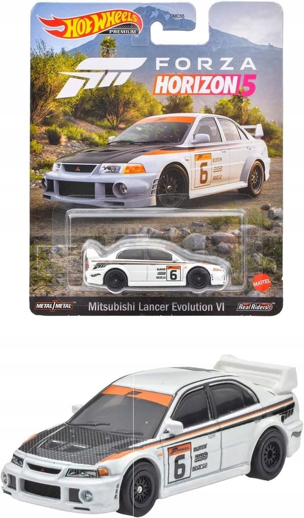 HOT WHEELS MITSUBISHI LANCER EVOLUTION VI FORZA HORIZON 5 DAMAGED PACKAGE