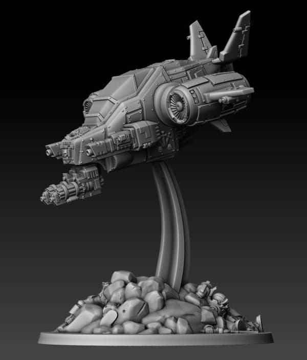 Silver Wardens’ Death Claw Gunship – a proxy model for board games/D&D/GURPS