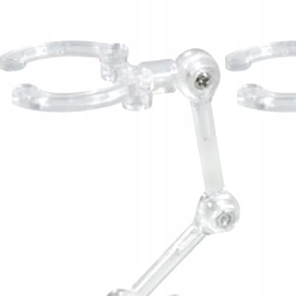 Hobby Action Figure Stand Base – Adjustable angle, plastic, 4-pack, clear, 4x4cm