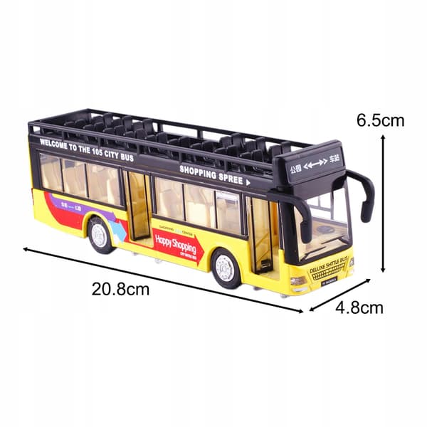 Diecast Bus Toy Simulation Alloy Ornaments Transit Bus Simulation Yellow