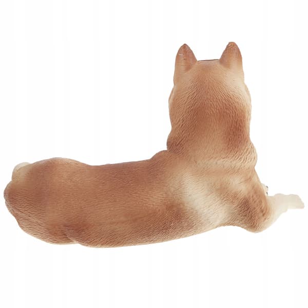BROWN HUSKY FIGURINE – REALISTIC PLASTIC DECORATION