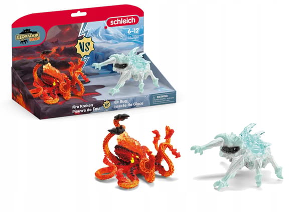 SCHLEICH 2016 70826 Ice Beetle vs Fire Kraken figurines
