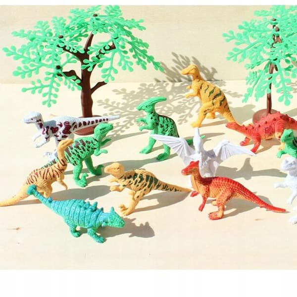 68-piece Plastic Zoo Animals Fence Tree Model Toy Figures