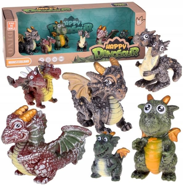 Fairy-tale Dragons Figurine Set, 6 pieces. Magical Creatures ZA5883