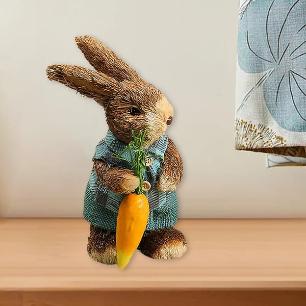 Simulation: Straw Bunny – Art Deco Sculptures, Figurines, Handicrafts, Statues – Blue A