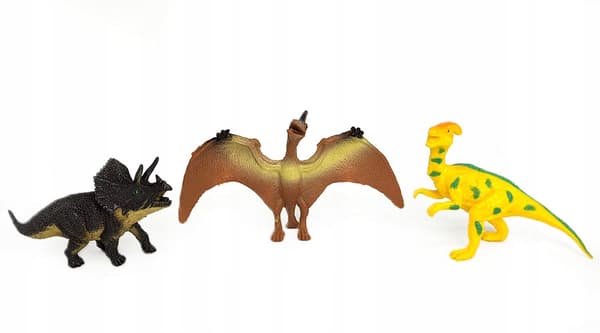 LARGE DINOSAURS Set: 12 x rubber DINOSAUR FIGURES