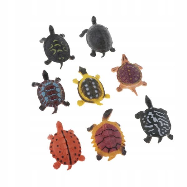 Plastic animal figurines – simulation toys, 8 pieces, including 8 turtles