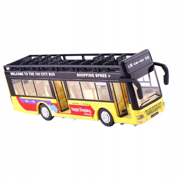 Diecast Bus Toy Simulation Alloy Ornaments Transit Bus Simulation Yellow