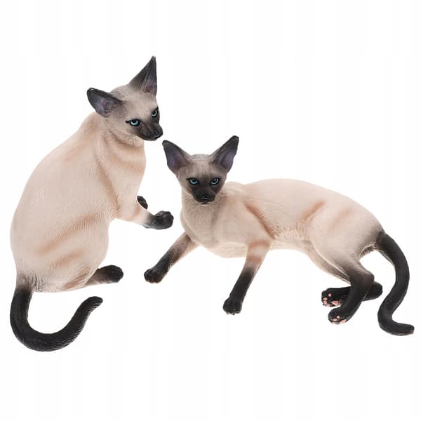 2 PLASTIC CAT FIGURINES FOR THE HOME AND GARDEN
