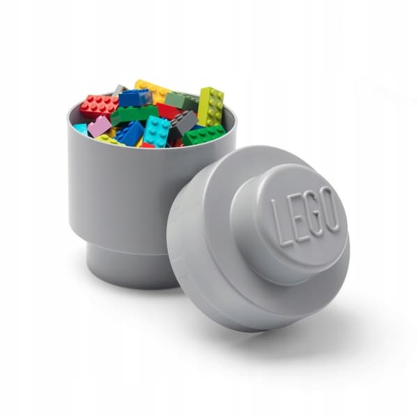 LEGO® round blue single brick container