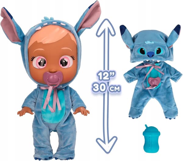 A DOLL WITH PERSONALISED BLUE PYJAMAS AND REAL TEARS, FOR CHILDREN
