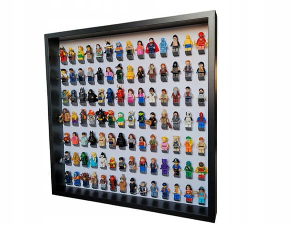 LARGE DISPLAY CASE FOR 98 LEGO FIGURES, 52X52CM