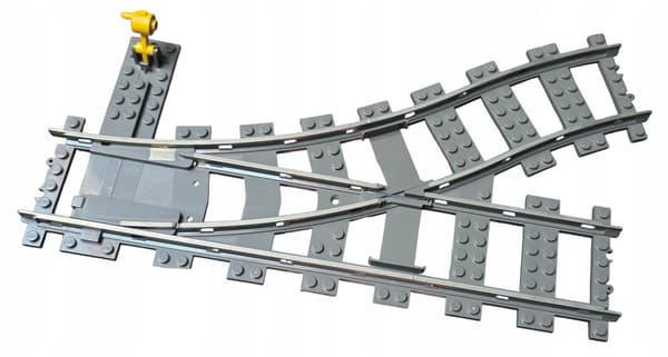 LEGO TRAIN 9V Track, Left-Hand Turnout for Trains + Switch 2861c01